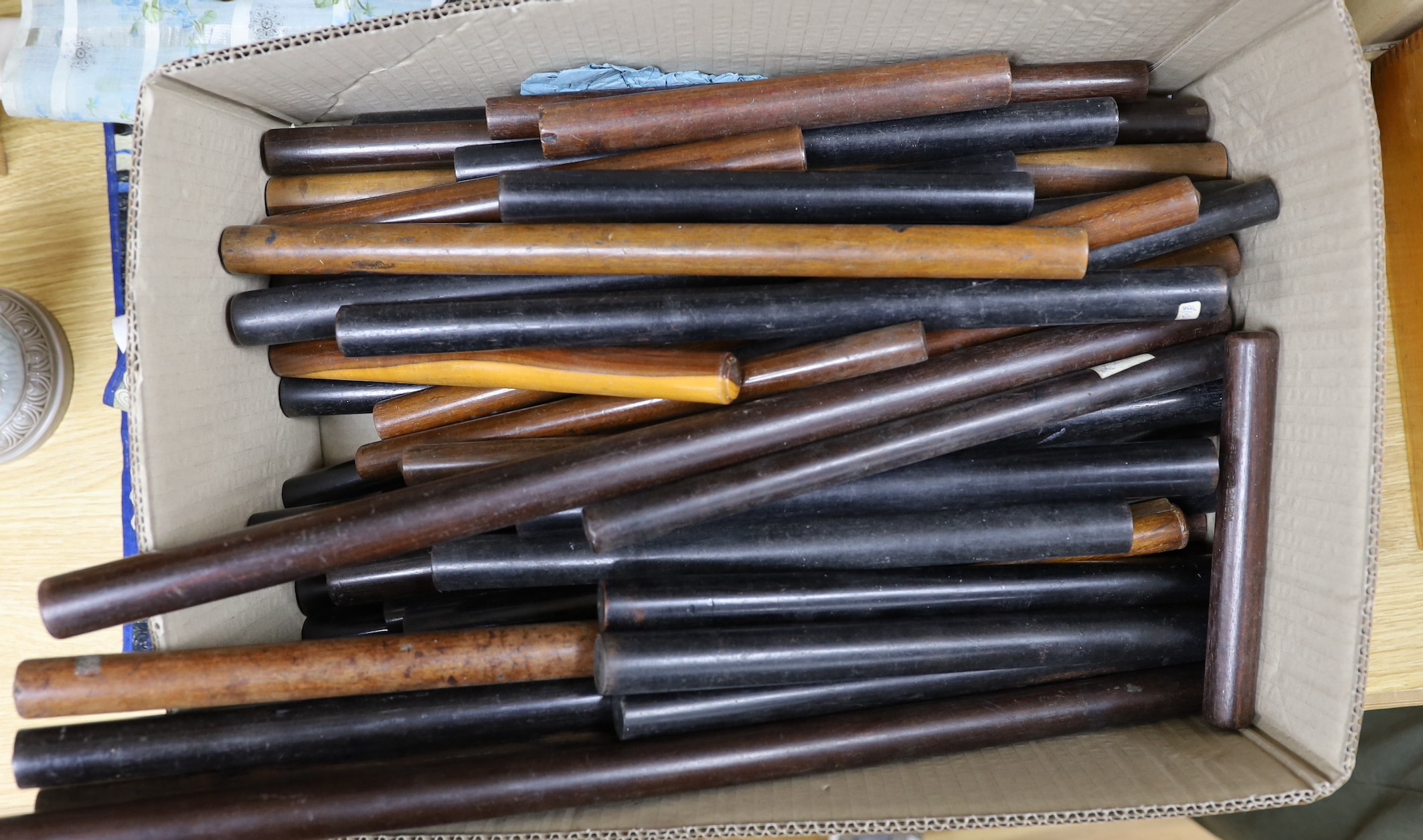 A selection of various wooden rulers